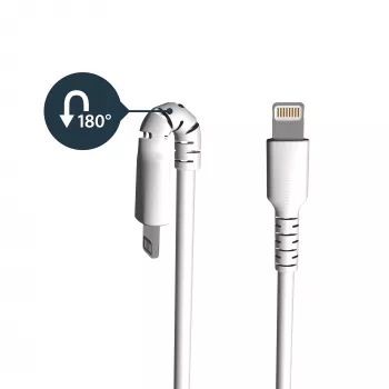 StarTech.com 2 m balts USB-A uz Lightning kabelis – izturīgs, pastiprināts ar aramidšķiedru, Apple MFi sertificēts lādēšanas/sinhronizācijas kabelis iPad/iPhone 12