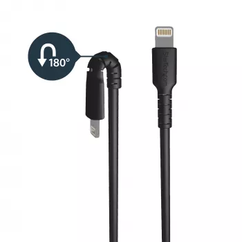 StarTech.com 2m USB-A uz Lightning kabelis, aramīda šķiedra, MFi sertificēts, melns