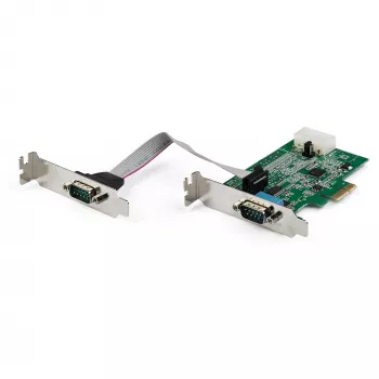 StarTech.com 2-portu PCI Express RS232 seriālā adaptera karte - PCIe RS232 seriālā kontrollera karte - PCIe uz Serial DB9 - 16950 UART - zema profila paplašinājuma karte - Windows & Linux