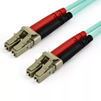 StarTech.com 15m (50ft) LC/UPC-LC/UPC OM3 daudzmodu optiskā šķiedras kabelis, pilns duplekss 50/125µm, 100G, zems ievietošanas zudums, LSZH