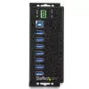 StarTech.com 7-Portu USB 3.0 Centrmezgls ar Barošanas Bloku - Metāla Rūpnieciskais USB-A Centrmezgls ar ESD un 350W Pārsprieguma Aizsardzību - DIN/Siena/Galda Montējams - Ātrdarbīgs USB 3.2 Gen 1 (5Gbps) Centrmezgls - TAA