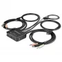 StarTech.com 2 Portu HDMI KVM Slēdzis - 4K 60Hz - Kompakts Divu Portu UHD/Ultra HD USB Galda KVM Slēdzis ar Integrētiem 1,2m Kabeļiem un Audio - Barošana no USB un Tālvadības Slēdzis - MacBook ThinkPad