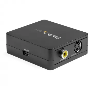StarTech.com VGA uz RCA un S-Video pārveidotājs - USB barošana, aktīvs video pārveidotājs, melns, CE, FCC, REACH, 1920 x 1080 pikseļi, 640 x 480, 1920 x 1080 pikseļi, 60 Hz