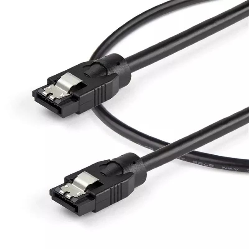 StarTech.com 0,3 m Apaļš SATA kabelis, 0,3 m, SATA III, SATA 7-pin, SATA 7-pin, Tēviņš/Tēviņš, Melns