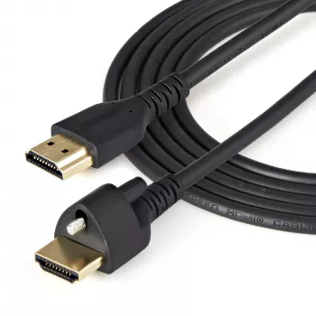 StarTech.com 1m HDMI kabelis ar bloķēšanas skrūvi - 4K 60Hz HDR - ātrgaitas HDMI 2.0 monitors kabelis ar bloķēšanas skrūvi drošam savienojumam - HDMI kabelis ar Ethernet - M/M