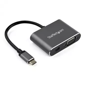 StarTech.com USB-C Multiport Video Adapter - USB-C uz 4K 60Hz Mini DisplayPort 1.2 vai 1080p VGA monitora adapteris - USB Type-C 2-in-1 MDP HBR2 HDR/VGA displeja pārveidotājs - TB3 saderīgs