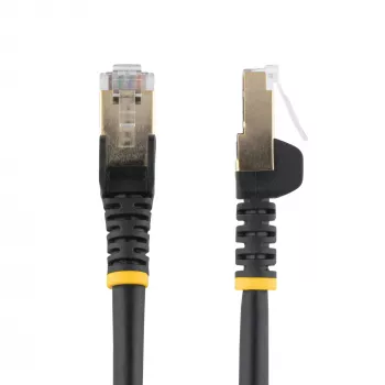StarTech.com 7,5m CAT6a Ethernet kabelis - 10 Gigabit ekranēts RJ45 100W PoE pagarinātājs - 10GbE STP tīkla kabelis ar stieples atvieglojumu - Melns, individuāli pārbaudīts / vads ir UL sertificēts / TIA