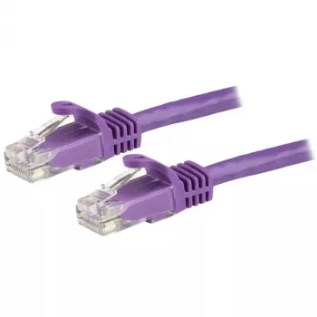 StarTech.com 1,5 m CAT6 Ethernet kabelis - violets CAT6 Gigabit Ethernet vads - 250 MHz 100 W PoE RJ45 UTP tīkla/savienojuma vads bez aizķeršanās ar sprieguma atslogojumu, individuāli pārbaudīts