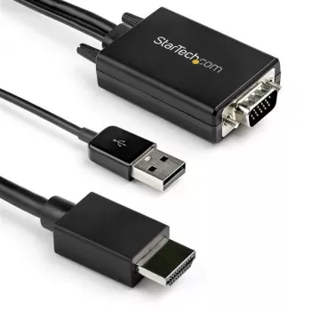 StarTech.com 2m VGA–HDMI pārveidotāja kabelis ar USB audio atbalstu un barošanu - Analogais–digitālais video adapteris VGA datora savienošanai ar HDMI displeju - 1080p vīriešu–vīriešu monitora kabelis