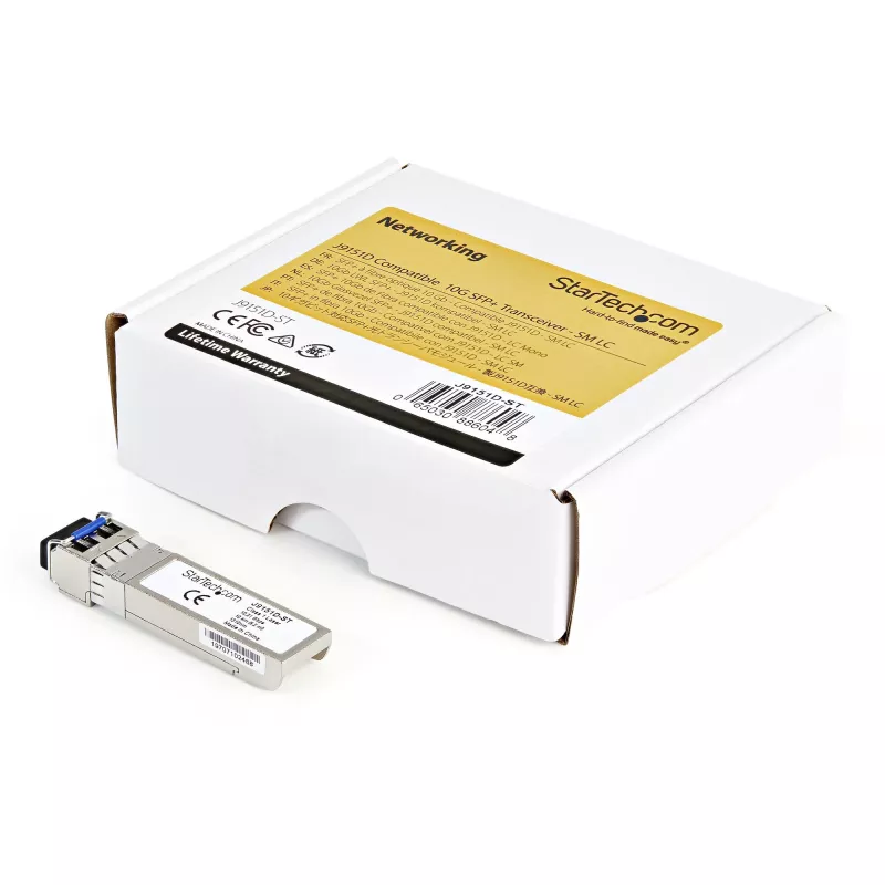 StarTech.com HPE J9151D saderīgs SFP+ modulis - 10GBASE-LR - 10GbE vienmoda šķiedras optikas raiduztvērējs - 10GE Gigabit Ethernet SFP+ - LC 10km - 1310nm - DDM HPE 2540, 2920, 2930M