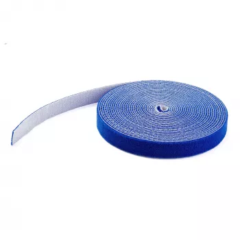StarTech.com 100 pēdu Velcro ruļļa lente - Pēc izmēra griežamas atkārtoti lietojamas kabeļu saites - Rūpnieciskā vadu stiprinājuma lente /Pielāgojami auduma aptinumi zilā krāsā / Atkārtoti lietojamas pašfiksējošas kabeļu pārvaldības siksnas