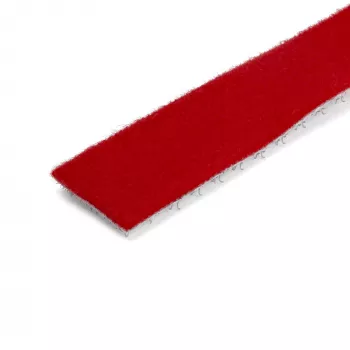StarTech.com 50 pēdu Āķa un Cilpas Rullis - Griežams pēc Izmēra Atkārtoti Lietojami Kabeļu Saites - Beramā Rūpnieciskā Vadu Stiprinājuma Lente /Pielāgojami Auduma Aptinumi Sarkanā / Atkārtoti Lietojamas Pašsavilcējas Kabeļu Pārvaldības Siksnas