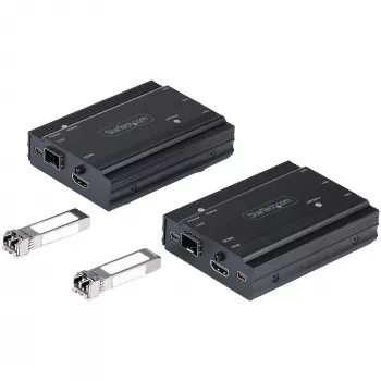 StarTech.com 4K HDMI KVM pagarinātājs pa optisko šķiedru - HDMI video un USB attālināts KVM slēdža/konsoles pagarinātājs - līdz 300m (MultiMode) - 2x 10G MMF SFP+ moduļi - KVM pagarināšanas komplekts (TX/RX)