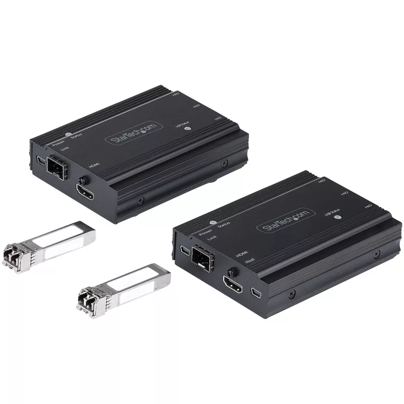 StarTech.com 4K HDMI KVM pagarinātājs pa optisko šķiedru - HDMI video un USB attālināts KVM slēdža/konsoles pagarinātājs - līdz 300m (MultiMode) - 2x 10G MMF SFP+ moduļi - KVM pagarināšanas komplekts (TX/RX)