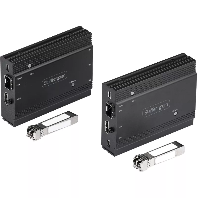 StarTech.com 4K HDMI KVM pagarinātājs pa optisko šķiedru - HDMI video un USB attālināts KVM slēdža/konsoles pagarinātājs - līdz 300m (MultiMode) - 2x 10G MMF SFP+ moduļi - KVM pagarināšanas komplekts (TX/RX)