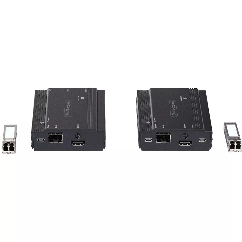 StarTech.com 4K HDMI KVM pagarinātājs pa optisko šķiedru - HDMI video un USB attālināts KVM slēdža/konsoles pagarinātājs - līdz 300m (MultiMode) - 2x 10G MMF SFP+ moduļi - KVM pagarināšanas komplekts (TX/RX)