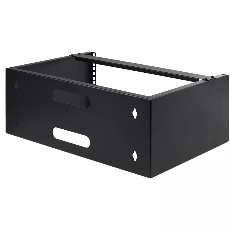 StarTech.com 4U sienas stiprinājuma tīkla plaukts - 14 collas dziļš (zems profils) - 19 collu sadales paneļa kronšteins seklajiem serveriem un IT aprīkojumam, tīkla slēdžiem - 20 kg svara ietilpība, melns