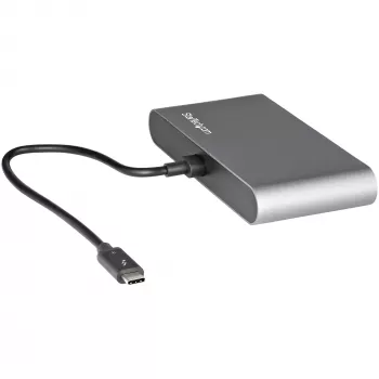 StarTech.com Divu Monitoru Thunderbolt Mini Dokstacija, 4K 60Hz HDMI, Bezvadītāja Centrmezgls Windows un Mac, Gigabit Ethernet, 1 x USB 5Gbps un 1x USB 2.0, 28cm Kabelis