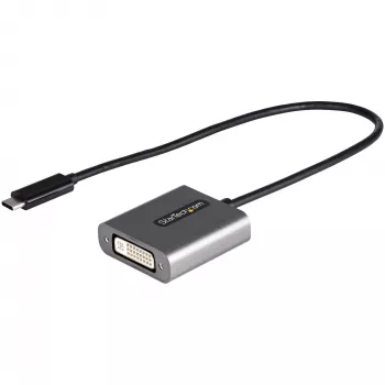 StarTech.com USB-C uz DVI adapteris - 1920x1200p USB-C uz DVI-D adaptera dongle - USB Type-C uz DVI displeju/monitoru - video pārveidotājs - saderīgs ar Thunderbolt 3 - 12 collu pievienots kabelis - uzlabotā versija CDP2DVI