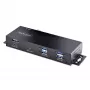 StarTech.com 7-Portu Industriālais USB 10Gbps Hubs ar Barošanas Adapteri, Metāla, Montējams, 5x USB-A un 2x USB-C Lejupstraumes Porti, ESD Aizsardzība, Barots USB Hubs, TAA
