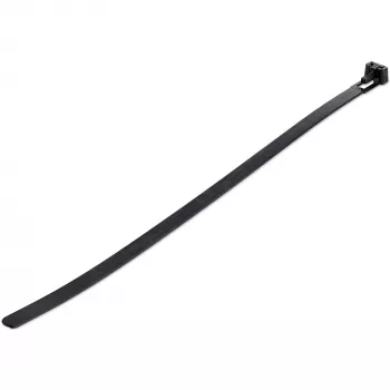StarTech.com 10 inch (25 cm) atkārtoti lietojamas kabeļu saites - 7 mm platas, 65 mm saišķa diametrs, 22 kg stiepes izturība, neilons, iekštelpām/ārtelpām, 94V-2/UL sertificēts, 100 gab. iepakojums - melnas