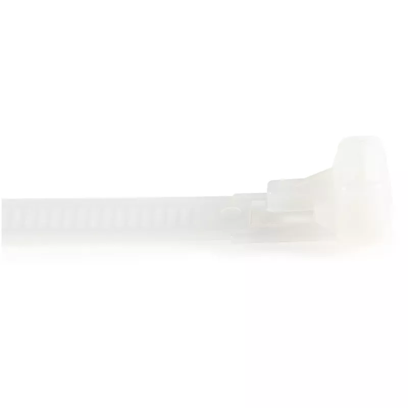 StarTech.com 5 collu (12 cm) atkārtoti lietojamas kabeļu saites - 7 mm platas, 30 mm saišķa diametrs, 22 kg stiepes izturība, neilona saites, iekštelpām/ārtelpām, 94V-2/UL sertificēts, 100 iepakojums - baltas