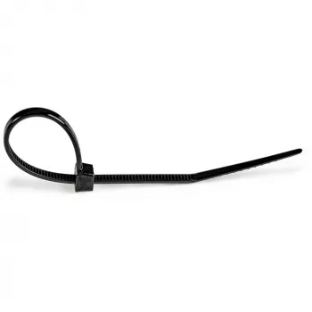 StarTech.com 4 collu (10cm) kabeļu saites - 1/16 collas (2mm) platas, 7/8 collas (22mm) saišķa diametrs, 18 mārciņu (8kg) stiepes izturība, neilona pašbloķējošās rāvējslēdzēja saites ar izliektu galu - 94V-2/UL sertificēts, 100 iepakojumā, melnas
