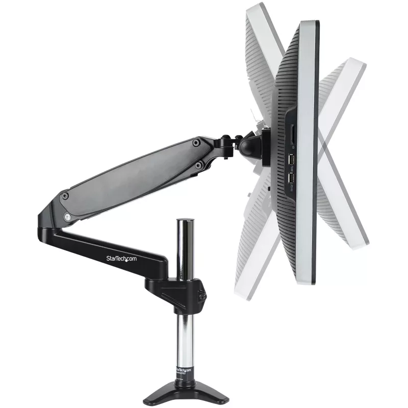 StarTech.com Galda monitora roka vienam VESA displejam līdz 32 collām vai 49 collu īpaši platam 8kg/17.6lb - pilna kustība, šarnīrsavienojums un augstuma regulēšana - C-skava, caurums - viena monitora roka