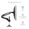 StarTech.com Galda monitora roka vienam VESA displejam līdz 32 collām vai 49 collu īpaši platam 8kg/17.6lb - pilna kustība, šarnīrsavienojums un augstuma regulēšana - C-skava, caurums - viena monitora roka