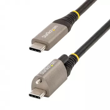 StarTech.com 50 cm skrūvējams USB-C kabelis 10Gbps - USB 3.1/3.2 Gen 2 Type-C - 100W (5A) Power Delivery, DP Alt Mode - viena skrūve, uzlāde/sinhronizācija