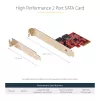 StarTech.com SATA PCIe karte - 2 portu PCIe SATA paplašinājuma karte - 6Gbps - Pilns/Zems profils - PCI Express uz SATA adapteris/kontrolieris - ASM1062R SATA RAID - PCIe uz SATA pārveidotājs