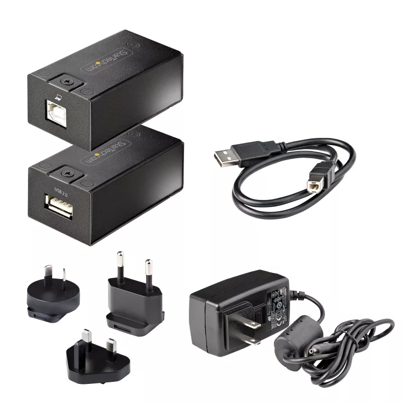 StarTech.com USB 2.0 pagarinātājs 150m (492ft) pa Cat5e/Cat6 Ethernet kabeli, ārēji barots USB pagarinātājs caur RJ45/tīkla kabeli