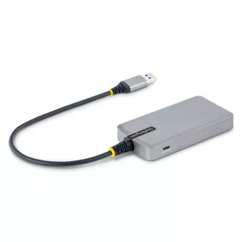 StarTech.com 3-Portu USB centrmezgls ar Ethernet - 3x USB-A pieslēgvietas - Gigabit Ethernet (RJ-45) - USB 3.0 5Gbps - barošana no kopnes - 30cm kabelis - portatīvais klēpjdatora USB centrmezgla adapteris ar GbE