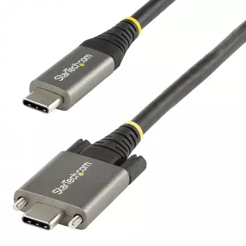 StarTech.com 1m sānu skrūvējams USB-C kabelis 10Gbps - USB-IF sertificēts USB-C kabelis - USB 3.1/3.2 Gen 2 Type-C - 100W (5A) PD uzlāde, DP Alt Mode - dubultā skrūvju fiksācija - uzlādes/sinhronizācijas USB-C vads
