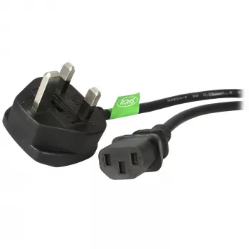 StarTech.com 1 m UK barošanas kabelis, BS 1363 uz C13, 18AWG, 10A 250V, nomaiņas maiņstrāvas vads