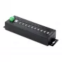 StarTech.com 10-Portu Industriālais USB 2.0 Centrmezgls, Izturīgs USB Centrmezgls ar ESD 4. līmeņa Aizsardzību, DIN/Sienas/Galda Montējams USB-A Centrmezgls, USB Portu Paplašinātājs ar Fiksējamiem Portiem, Daudzportu USB Centrmezgls