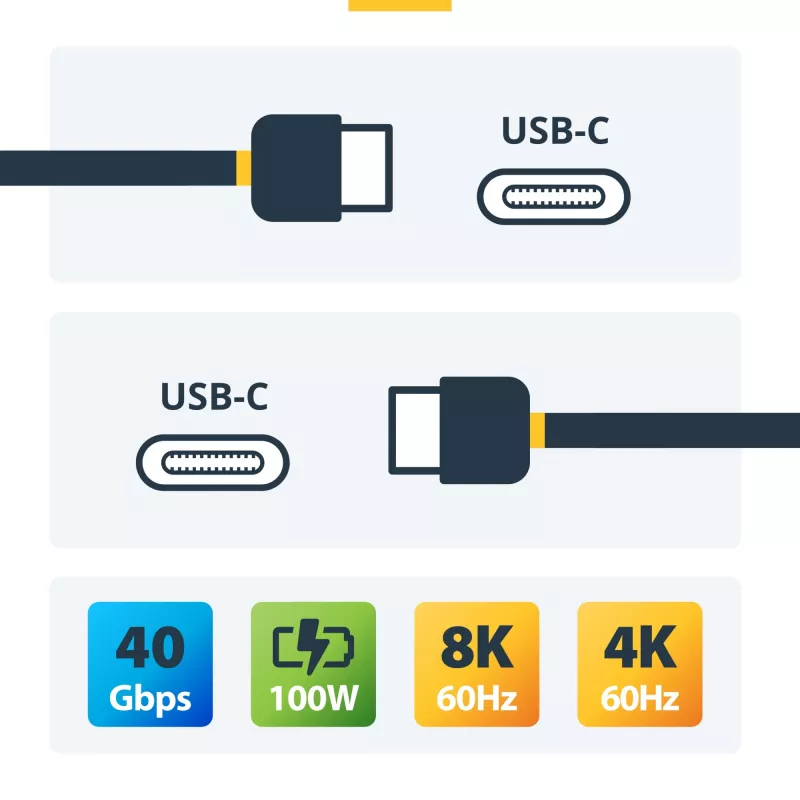 StarTech.com 6ft (2m) aktīvs Thunderbolt 4 kabelis, 40Gbps, 100W enerģijas piegāde, 4K/8K video, Intel sertificēts Thunderbolt kabelis - saderīgs ar USB4/Thunderbolt 4/USB 3.2/USB Type-C/DisplayPort/Thunderbolt 3