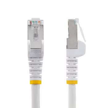 StarTech.com 10m CAT6a Ethernet kabelis - balts - ar zemu dūmu un nulles halogēna (LSZH) - 10GbE 500MHz 100W PoE++ ar aizsargvāciņiem un stiepļu atvieglojumu S/FTP tīkla savienojuma kabelis