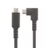StarTech.com 1.6ft (50cm) Izturīgs USB-C kabelis ar taisnu leņķi, USB 3.2 Gen 2 (10 Gbps), Pilnvērtīgs USB C uz C datu pārraides kabelis, 4K 60Hz DP Alt režīms, 100W jaudas padeve - 90 grādu USB Type-C kabelis