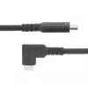 StarTech.com 1.6ft (50cm) Izturīgs USB-C kabelis ar taisnu leņķi, USB 3.2 Gen 2 (10 Gbps), Pilnvērtīgs USB C uz C datu pārraides kabelis, 4K 60Hz DP Alt režīms, 100W jaudas padeve - 90 grādu USB Type-C kabelis
