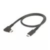 StarTech.com 1.6ft (50cm) Izturīgs USB-C kabelis ar taisnu leņķi, USB 3.2 Gen 2 (10 Gbps), Pilnvērtīgs USB C uz C datu pārraides kabelis, 4K 60Hz DP Alt režīms, 100W jaudas padeve - 90 grādu USB Type-C kabelis