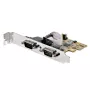 StarTech.com 2-portu PCI Express seriālā interfeisa karte, divu portu PCIe uz RS232 (DB9) seriālā karte, 16C1050 UART, zema/pilna profila kronšteini, COM saglabāšana, Windows/Linux