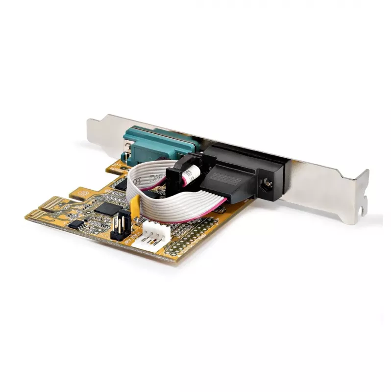 StarTech.com 2-portu PCI Express seriālā interfeisa karte, divu portu PCIe uz RS232 (DB9) seriālā karte, 16C1050 UART, zema/pilna profila kronšteini, COM saglabāšana, Windows/Linux
