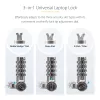 StarTech.com Universāla klēpjdatora bloķēšanas trosīte 2m, saderīga ar Noble Wedge®/Nano/K-Slot; bezatslēgas kombinācijas bloķēšanas trosīte, pretzādzību tērauda trosīte
