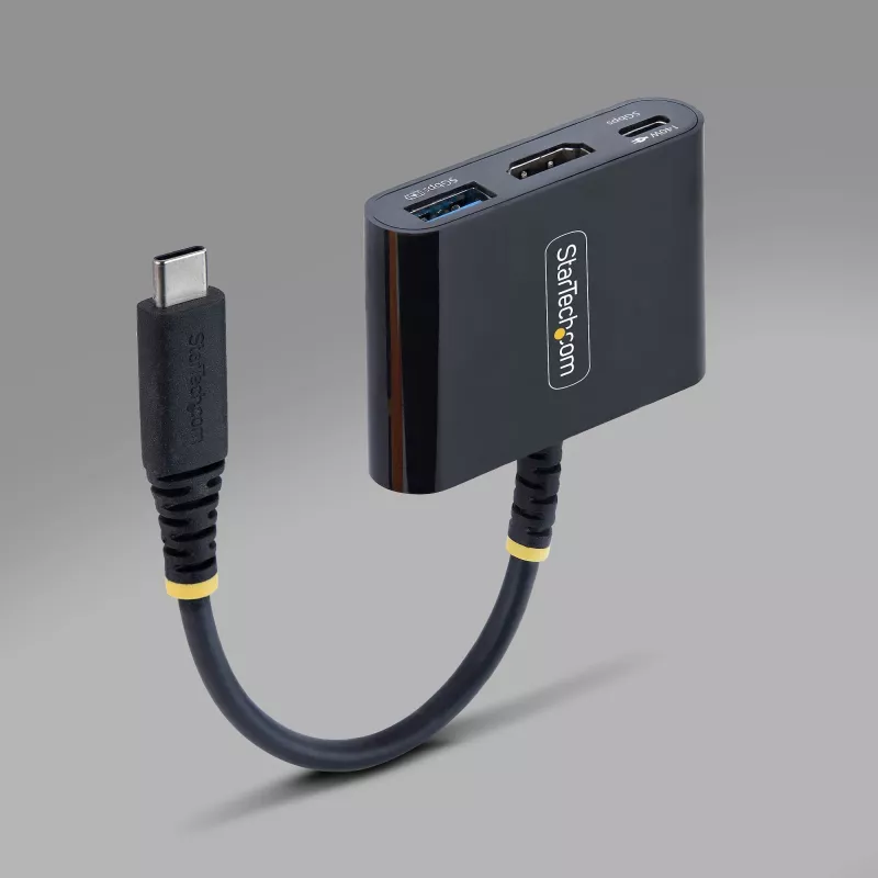 StarTech.com USB-C uz HDMI daudzportu adapteris ar 140W PD uzlādi, 4K 60Hz HDMI, USB 5Gbps centrmezgls, mini doks MacBook / Dell / Thinkpad / HP / iPad / planšetdatoriem