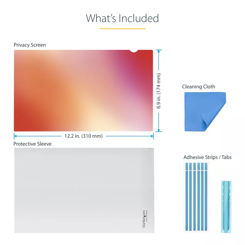 StarTech.com 14 collu 16:9 klēpjdatora privātuma ekrāns, atgriezenisks zelta filtrs ar uzlabotu privātumu, datora drošības filtrs, noņemams ekrāna aizsargs, +/- 30 grādi