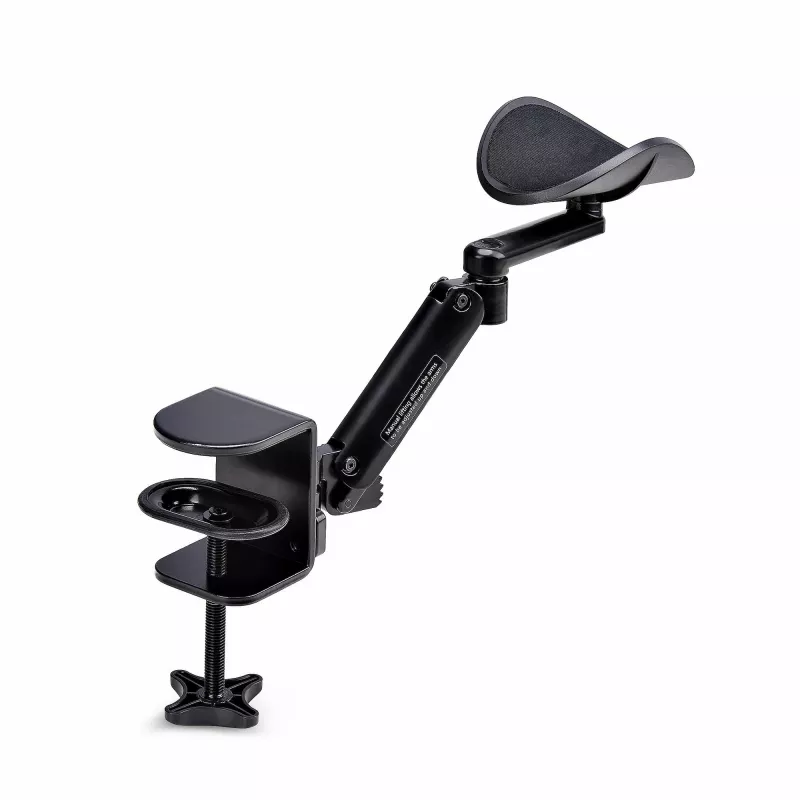 StarTech.com regulējams roku balsts biroja galdam, ergonomisks elkoņa atbalsts, 360° rotācija, skrūvējams stiprinājums, melns