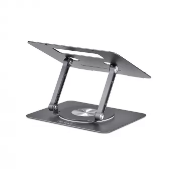 StarTech.com Rotējošs klēpjdatora statīvs, 360° pagriešana, ergonomisks pacēlājs, regulējams slīpums, līdz 5 kg, alumīnijs, pārnēsājams