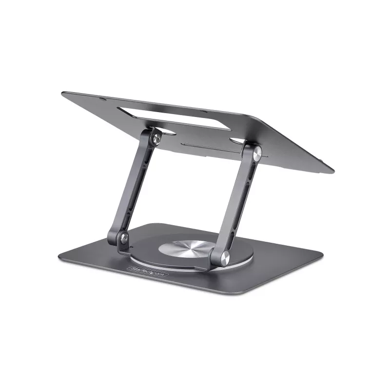 StarTech.com Rotējošs klēpjdatora statīvs, 360° pagriešana, ergonomisks pacēlājs, regulējams slīpums, līdz 5 kg, alumīnijs, pārnēsājams