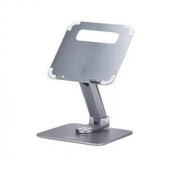StarTech.com Teleskopiskais klēpjdatora statīvs, 360° grozāma pamatne, rotējošs datora pacēlājs galdam, regulējams augstums un slīpums, maks. 5 kg, alumīnija konstrukcija, pārnēsājams dizains